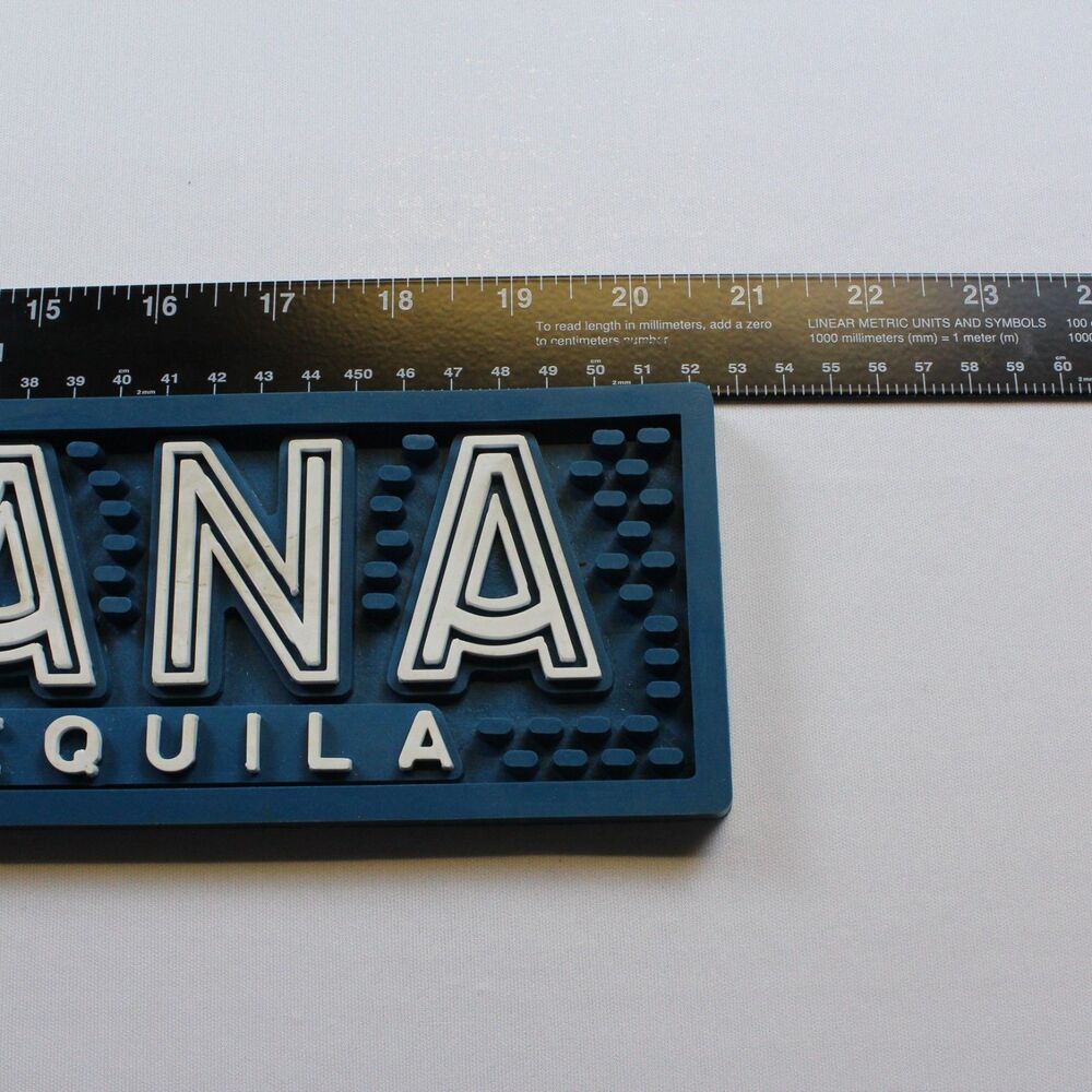 Teremana Tequila Rubber Bar Rail Runner Spill Mat 21" x 3.5" Blue White Red - Picture 3 of 5